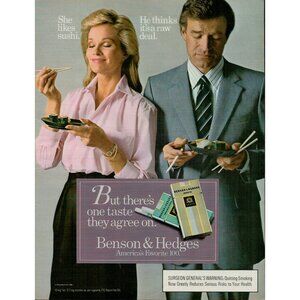 1985 Benson & Hedges Cigarettes Vintage Print Ad "America's Favorite 100" (L20)
